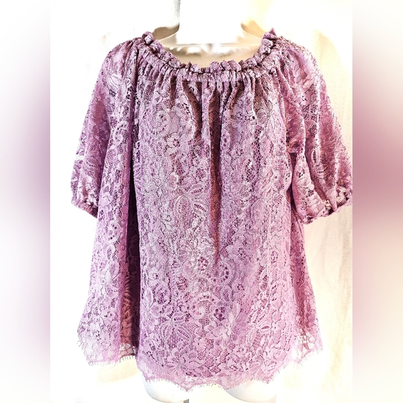 Cato Tops - 2/$20 Cato XL Lavender Lace Top